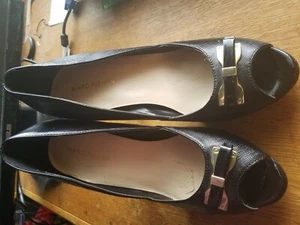 Womans Marc Fisher Open Toe Black Heels Usa Size 8 - Picture 1 of 6