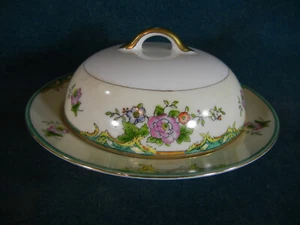 Vintage Noritake Cream and White Floral Design Round Covered Butter Dish - Picture 1 of 3