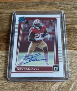 Donruss Optic Trey Sermon 2021 clasificación Rookie Prizm automático #224 -/150 SF 49ers - Imagen 1 de 2
