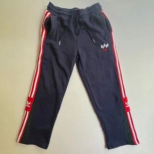 Adidas 3D Rainbow Trefoil Sweatpants Womens M Cropped Capri heavyweight Blue - Picture 1 of 9