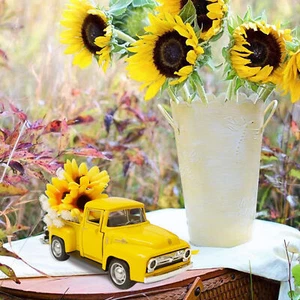 Retro Yellow Car Model Children Toy Gift Simulation Metal Portable Car Ornament - Picture 1 of 9