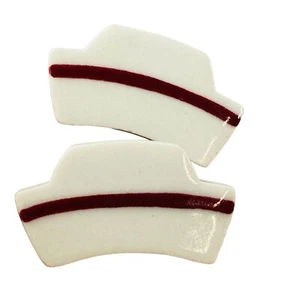Nurse Cap Hat Earrings Pierced RN LPN Graduation Retirement Gift Vintage 1988 - Picture 1 of 23