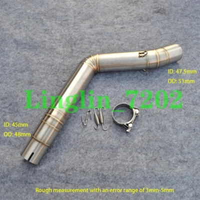Exhaust Middle Pipe Link Pipe Slip On For Benelli TRK 502 TRK502 new Foto 1 de 4