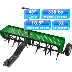 48" Lawn Aerator Tow Behind for Plug Aerating W/Universal Hitch for Lawn &Garden - Picture 1 of 9