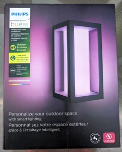 Philips Hue Impress Black Outdoor White & Color LED Wall Light Lantern Sconce - Picture 1 of 13