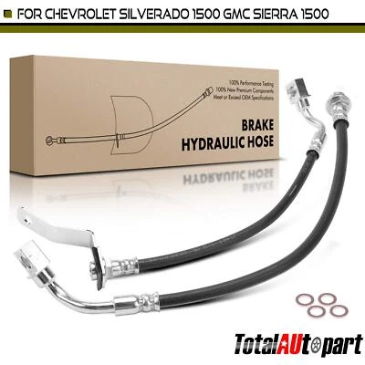 2x Brake Hydraulic Hose for Chevrolet Silverado 1500 GMC Sierra 1500  Rear Side - Image 1 of 4