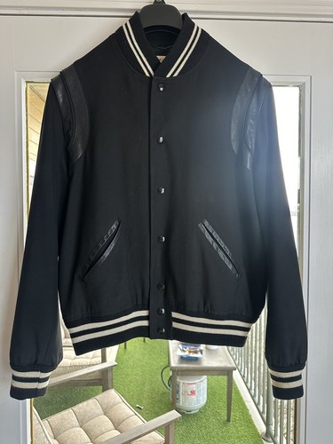 SAINT LAURENT (YSL) Saint Laurent Paris Teddy Giacca di Lana Pelle 48