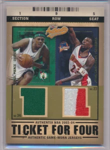 PAUL PIERCE RICHARDSON GARNETT WELLS 03-04 BOLETO PARA CUATRO CAMISETA QUAD 032/100 - Imagen 1 de 2