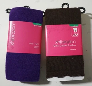 XHILARATION YOUTH GIRLS TIGHTS BROWN & PURPLE SIZE 4-6 & 4-6X LOT OF 2 NWT! - Picture 1 of 2