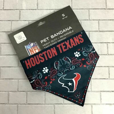 Houston Texans S 10”-14” perro gato mascota bandana reversible NFL fanático del fútbol americano C2-10 Foto 1 de 2