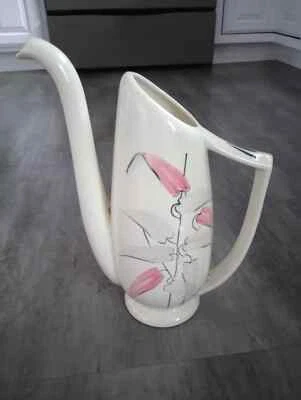 Vintage Red Wing Pottery Pink Willow Wind 5 Cup Coffee Pot Server 11 3/4" No Lid - Image 1 of 4