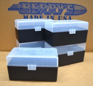 308/243 Win 50 Round Clear/Black (Berry MFG) 5 x Berrys 409 Ammo Box - Picture 1 of 2