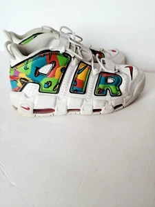 Nike Air More Uptempo Shoes Peace Love Basketball White Mens Sz 9 - Picture 1 of 8