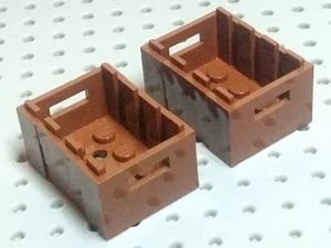 Lego Container Crate 3x4x1&2/3 [30150] Brown Reddish x2 - Picture 1 of 10