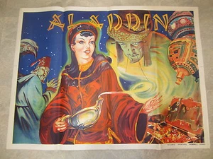 Original Old Vintage 1930's - ALADDIN - THEATRE Show POSTER - Pantomime - Picture 1 of 3