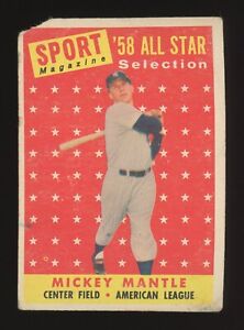 1958 Topps #487 Mickey Mantle All-Star AS