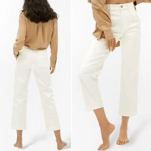 Everlane The Straight Leg Crop in Bone Neutral Taupe Cotton Twill Women’s Size 4 - Picture 1 of 10