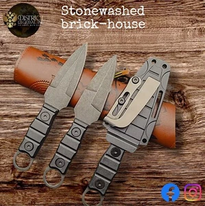 Durable Stonewash Tactical Combat Survival Fixed Straight Blade Stainless steel - Picture 1 of 12