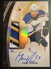 2020-21 Upper Deck Ultimate Collection Pro Threads /49 David Perron Patch Auto
