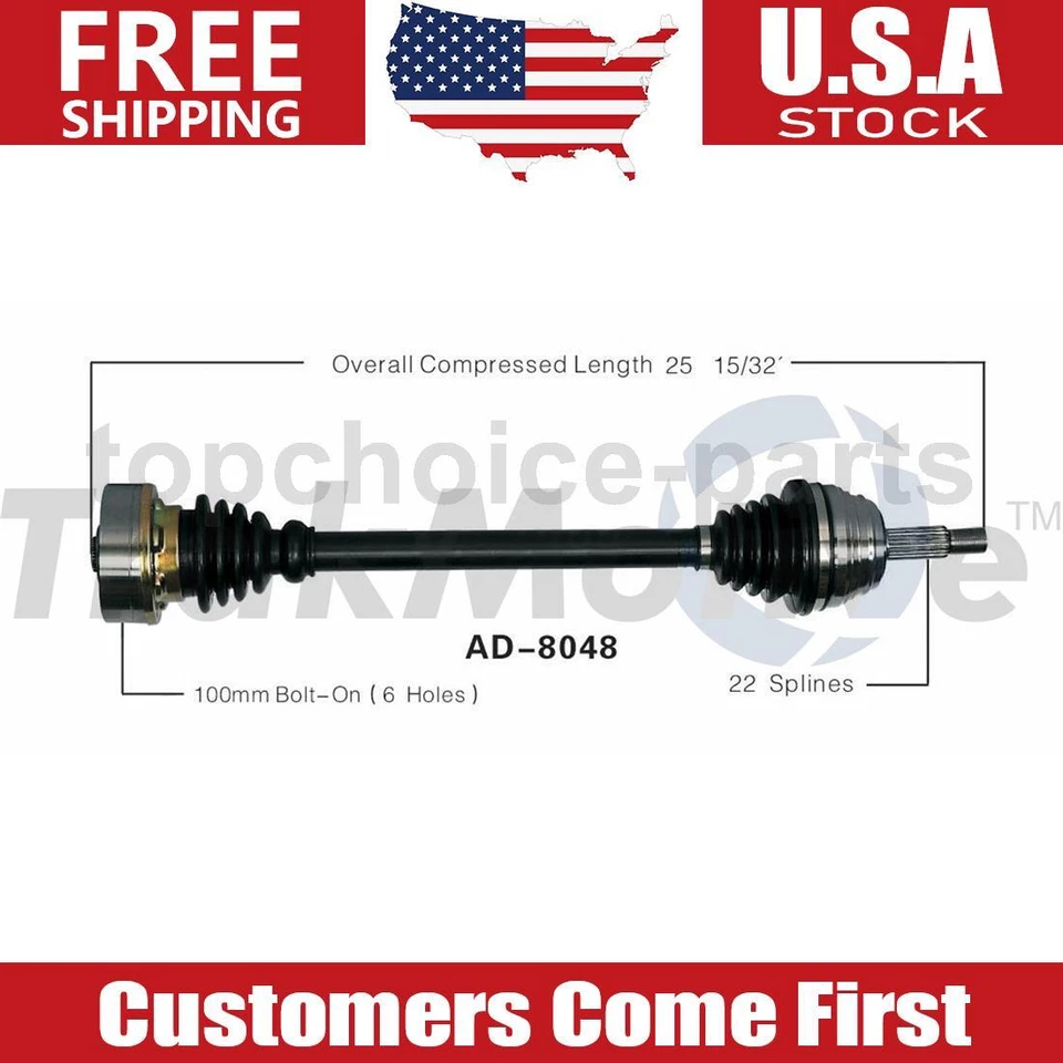 Eje CV delantero izquierdo original para Volkswagen Quantum 2,2 L tracción delantera transmisión manual 1986-1988 Foto 1 de 1