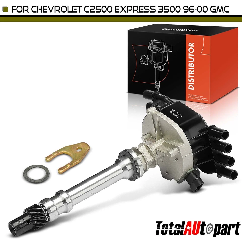 New Ignition Distributor w/ Cap & Rotor for Chevy C2500 C2500 Suburban GMC G3500 - Image 1 of 4