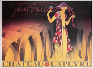 Affiche ancienne originale - Sommer - Saint Emilion - Château Lapeyre - Vin - 1995 - Photo 1/5