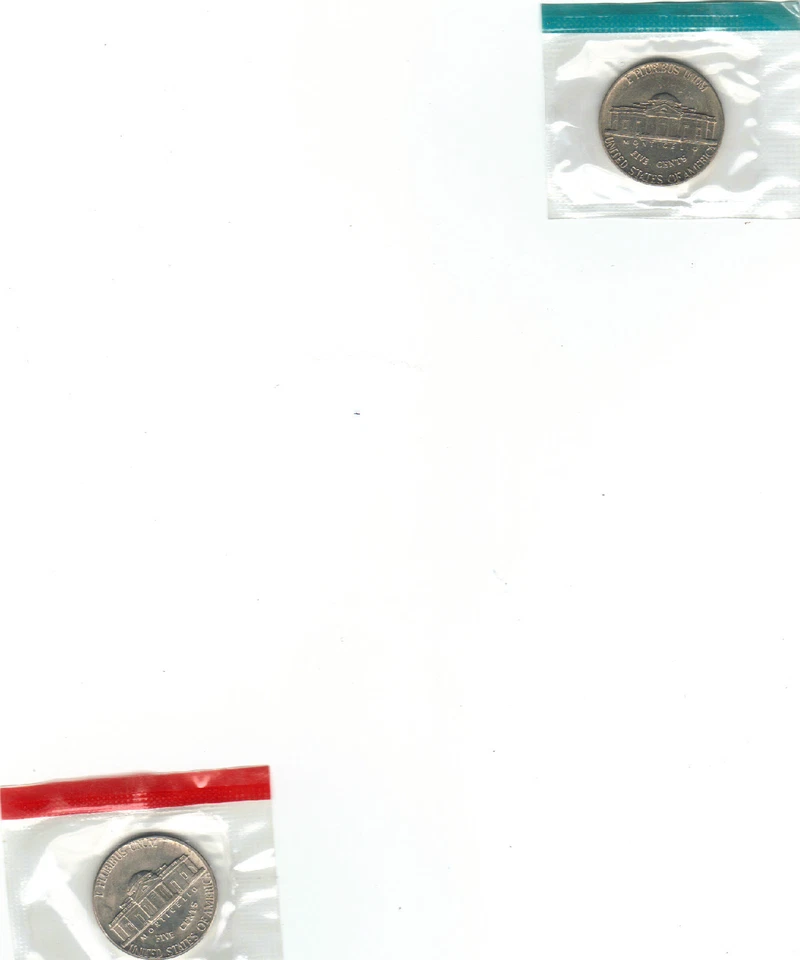 1987 P+ D UNCIRCULATED JEFFERSON NICKELS STILL IN MINT CELLO NICE L@@K - Image 1 of 1