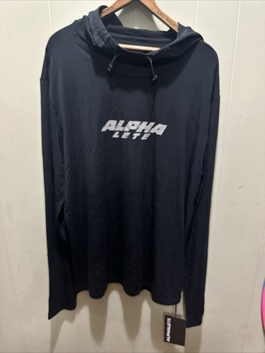 VETEMENTS Alphalete Felpa con Cappuccio Manica Lunga Uomo 2XL Nero Casual Preppy Fleece Lifting