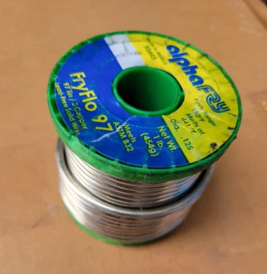 ALPHA FRY AlphaFry FryFlo 97 Alpha Metals PH50445 16 oz Lead Free Solid Wire Solder
