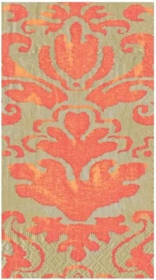 Servilletas de papel para invitados Caspari, Palazzo Coral - 2 paquetes (7969G) Foto 1 de 2