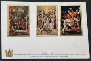 [SJ] Cook Islands Easter 1974 Painting Jesus Carrying Cross (FDC) *see scan - Picture 1 of 6