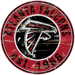 Atlanta Falcons 12” Distressed Established Date Wood Sign - Picture 1 of 1
