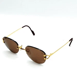 NO TARIFF Cartier Sunglasses Women's Gold Bordeaux 1713759 4400568 - Picture 1 of 10