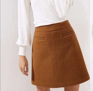 Minifalda LOFT Mezcla Lana Línea A Marrón Talla 2 - Imagen 1 de 7