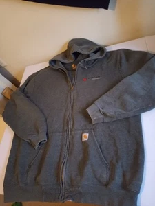 Carhartt Thick Grey full Zip Up Work Hoodie colorado jacket Mens XL 50" 52" - Picture 1 of 4