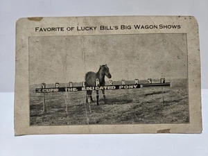 Lucky Bills Big Wagon Wild West Show Cupid The Horse Pony Advertisement Vintage - Picture 1 of 3