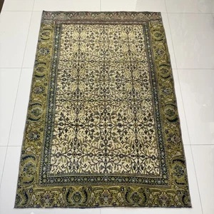 Alfombra turca vintage floral 3x5, alfombra Oushak oriental de lana suave hecha a mano - Imagen 1 de 10
