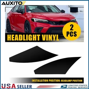HUMO Negro PARA HONDA CIVIC 2022-2024 Faros Precortados Vinilo Tinte Superposiciones - Imagen 1 de 11