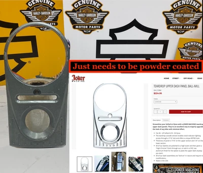 Joker CNC Machined Teardrop Fuel Tank Dash Cover Console Harley Softail Dyna - Imagem 1 de 4
