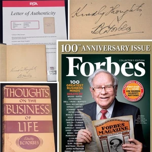 BC Forbes Magazine "Thoughts on Business" signed Book Autographed PSA Rare HC/DJ - Picture 1 of 11