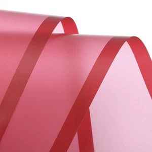 20pcs Transparent Deep Red Border Flower Wrapping Paper 22.8"x22.8" Waterproof - Imagen 1 de 7