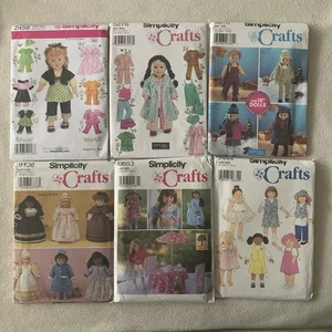 Simplicity 18" Doll Clothes Pattern Lot 2458 5276 5676 9136 0663 7444 UNCUT - Picture 1 of 19