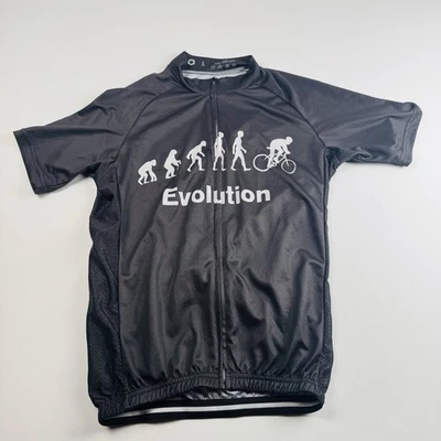 Camiseta de ciclismo vintage para hombre manga corta cremallera completa talla grande negra evolution Foto 1 de 4