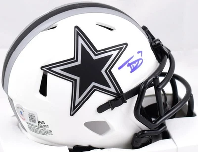 Mini Casco Autografiado Trevon Diggs Dallas Cowboys Velocidad Lunar - Beckett con Holo Foto 1 de 4