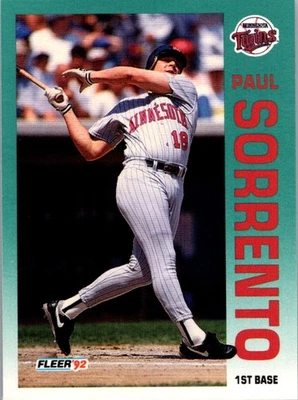 1992 Fleer Paul Sorrento Minnesota Twins #218 - Image 1 of 2