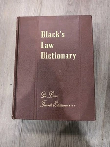 Blacks Law Dictionary De Luxe Fourth Edition 1951 Hardcover West Publishing Co - Foto 1 di 3
