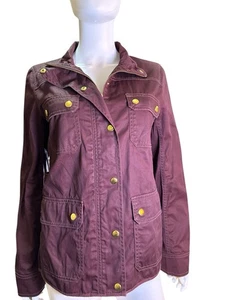 J Crew Militär Utility Jacke Baumwolle versteckter Reißverschluss und Knopfverschluss Gr. M gebraucht, in einwandfreiem Zustand - Bild 1 von 8