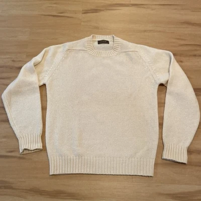 VINTAGE Thane Men’s Size Medium Ivory 100% Shetland Wool Crew Neck Sweater EUC - Image 1 of 4