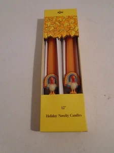 Russ 12” Thanksgiving Turkeys Holiday Taper Candles NIB - Picture 1 of 5