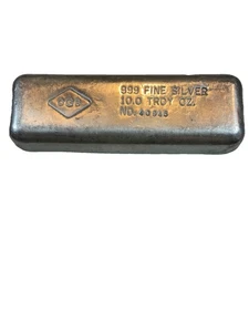 Vintage Oregon Gold And Silver ( OGS) 10 Ounce Poured Silver Bar - Picture 1 of 2